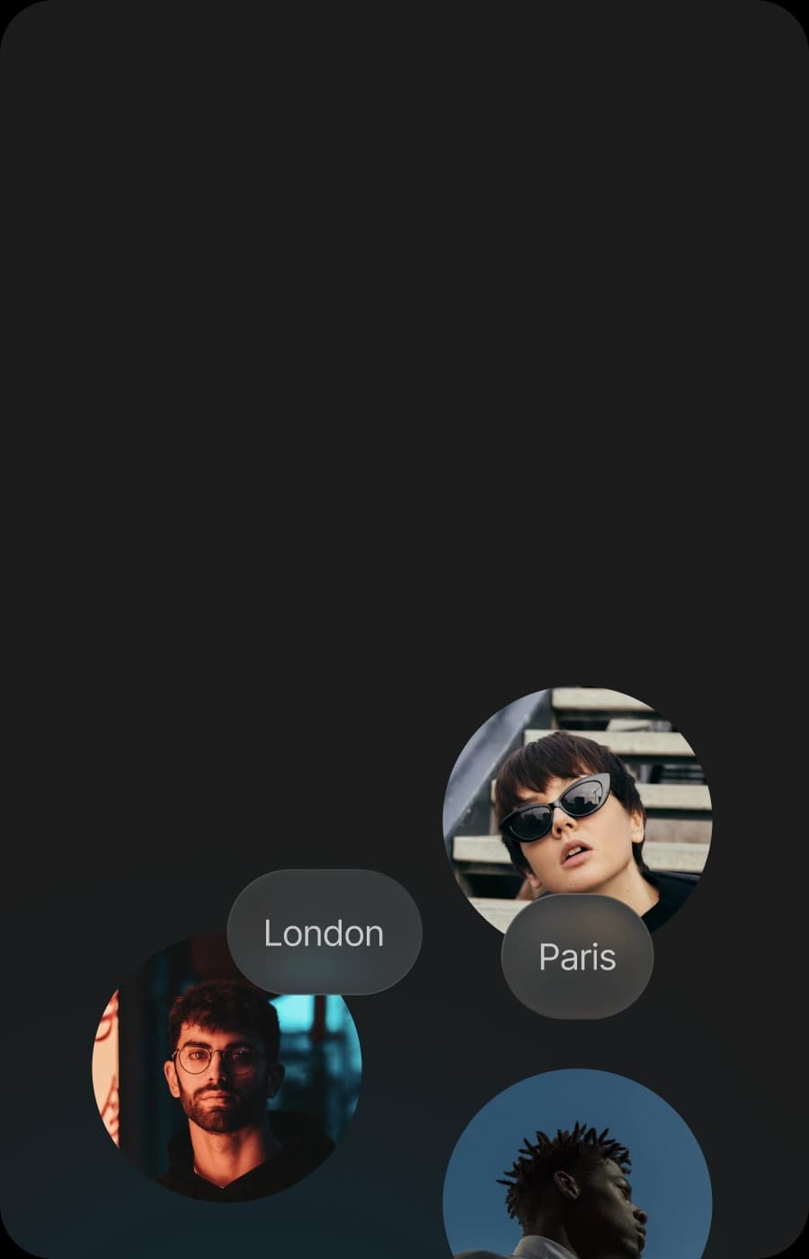 Three profile pictures of men are displayed on a dark background with their names labeled.